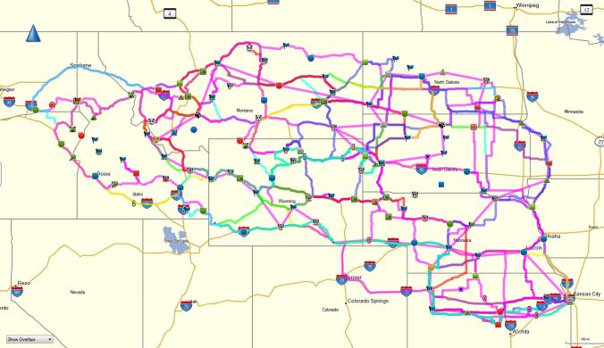map of rider routes